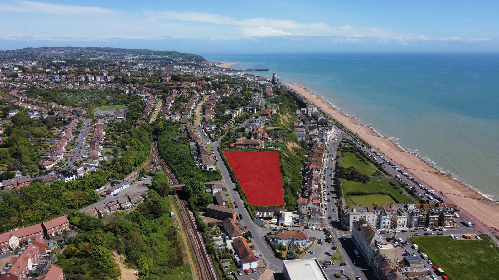 Aerial view of wider site context