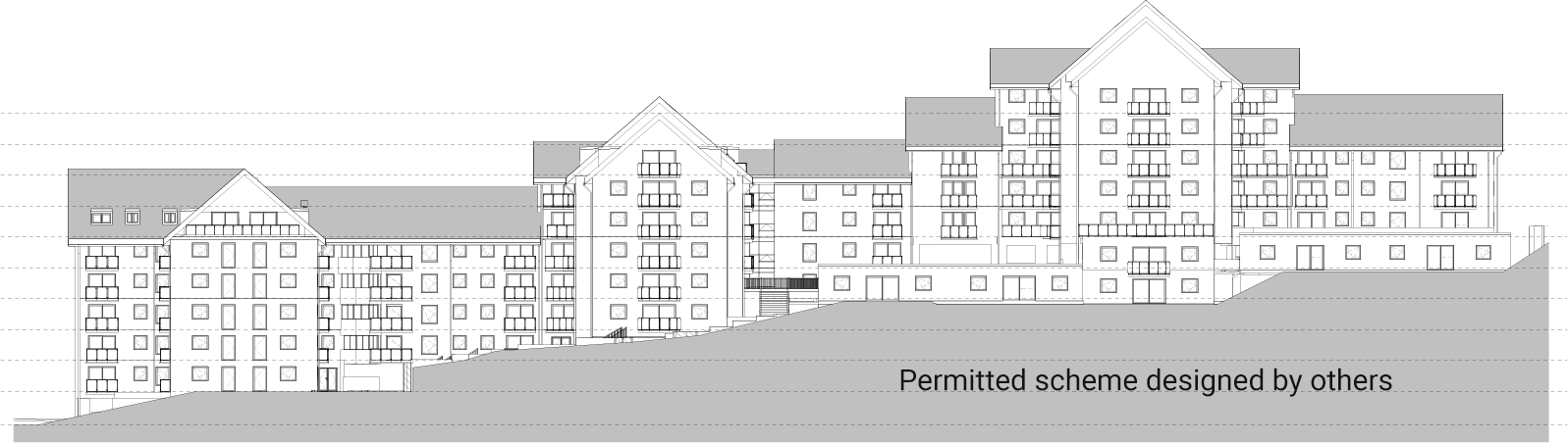 South Elevation of implemented permission HS/OA/88/01323 and HS/DS/89/00804